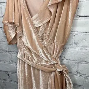 wayf brown velvet dress BROWN VELVET A-LINE MIDI DRESS WITH GOLD-BEADED DETAIL | CULT MIA